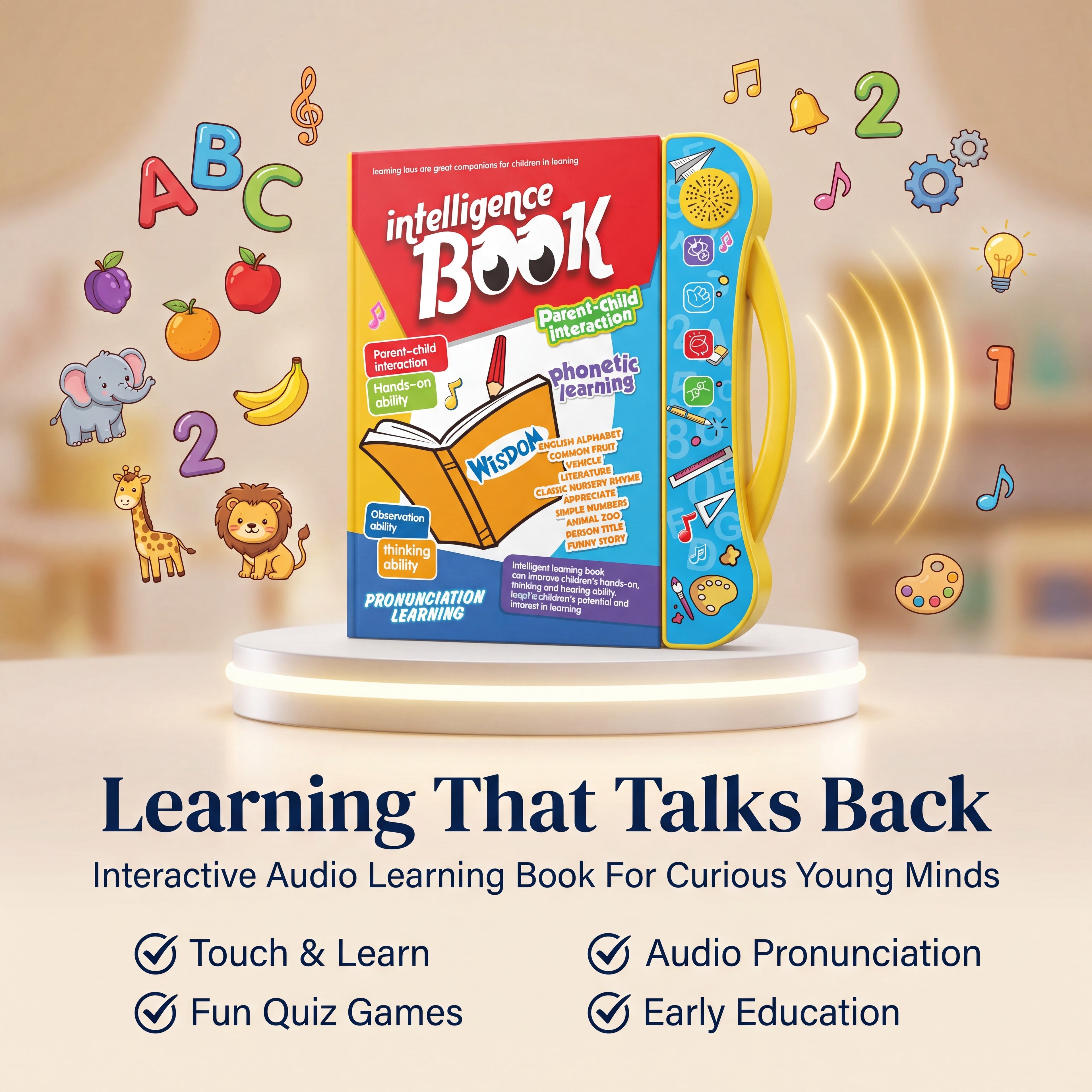 Interactive Talking Learning Book for Toddlers (Ages 3+)